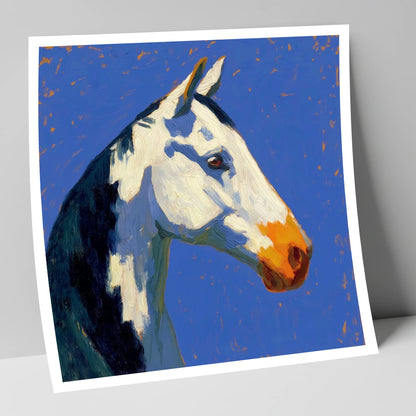 Vibrant Painted Profile horse portrait art print