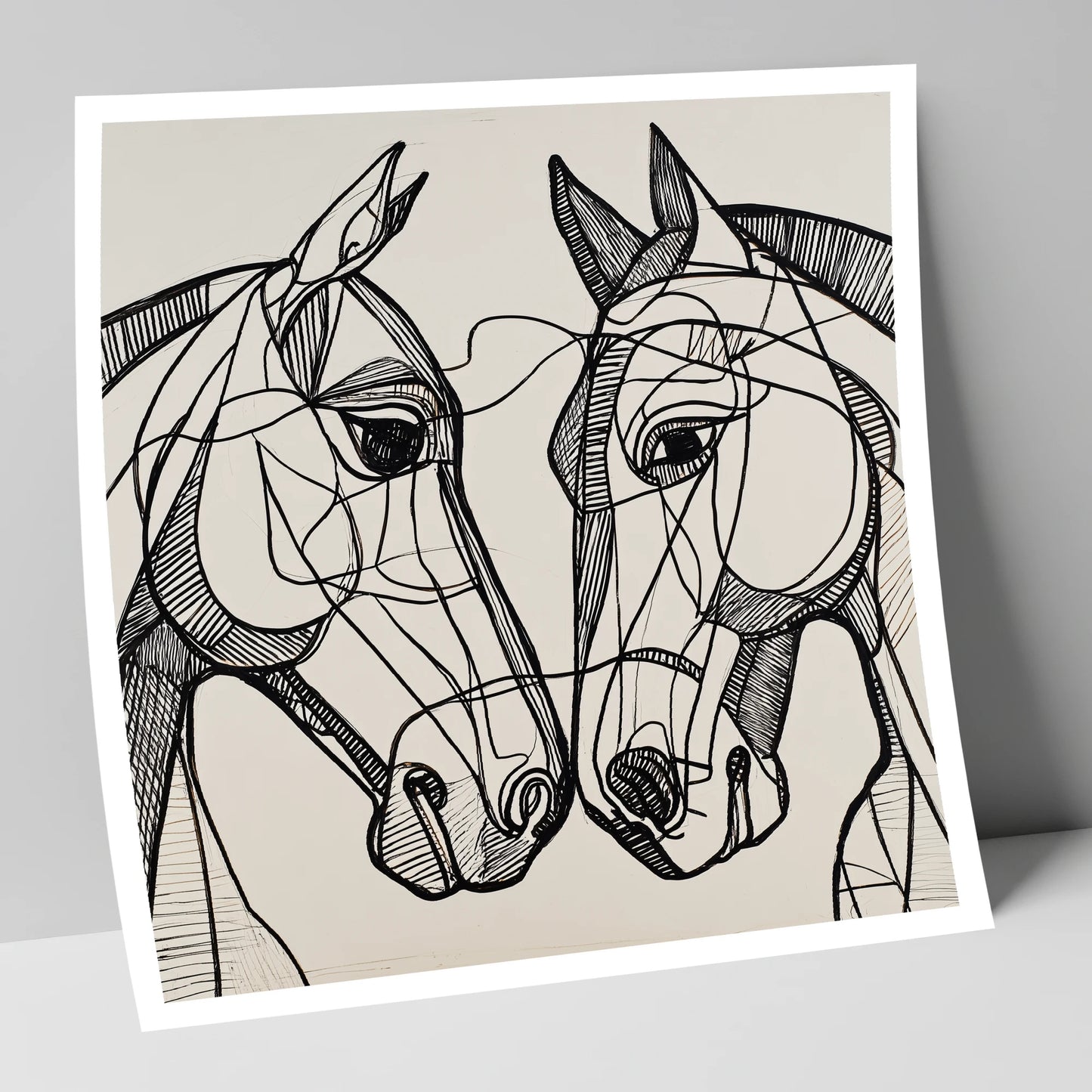 Structural Equine Bond horse portrait art print