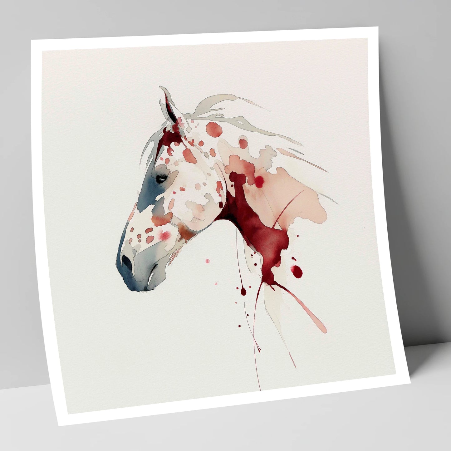 Crimson Appaloosa Profile horse breed art print
