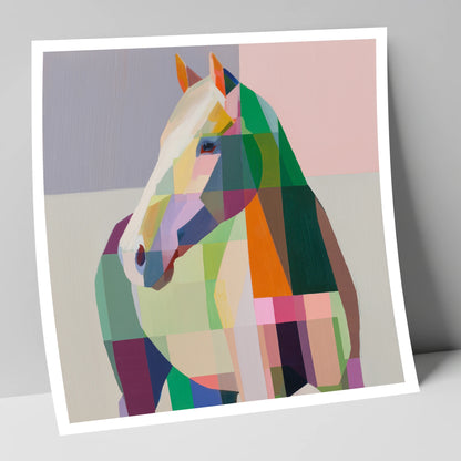 Prismatic Equine Profile horse portrait art print