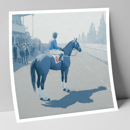 Waiting at the Rails racing horse art print