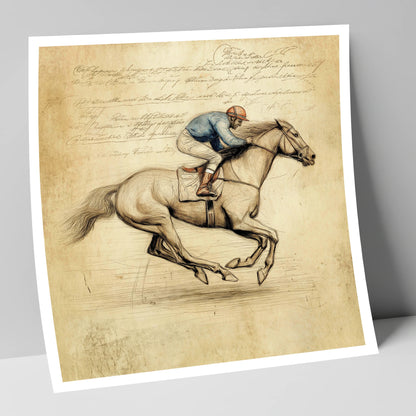 Vintage Racing Study racing horse art print