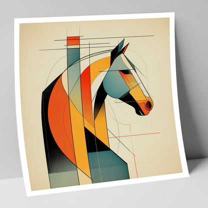 Structured Equine Form horse portrait art print