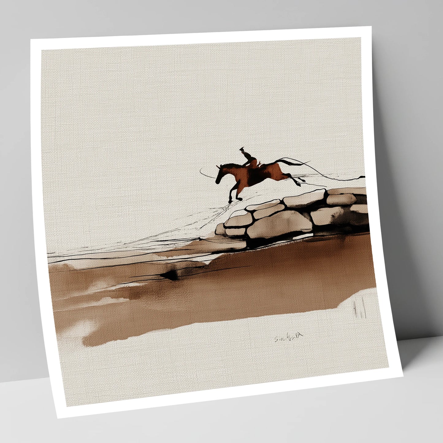 Flight Over Stone show jumping horse art print