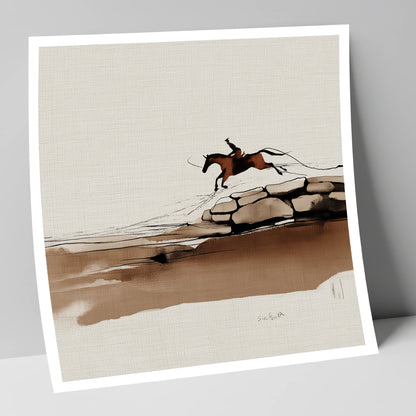 Flight Over Stone show jumping horse art print