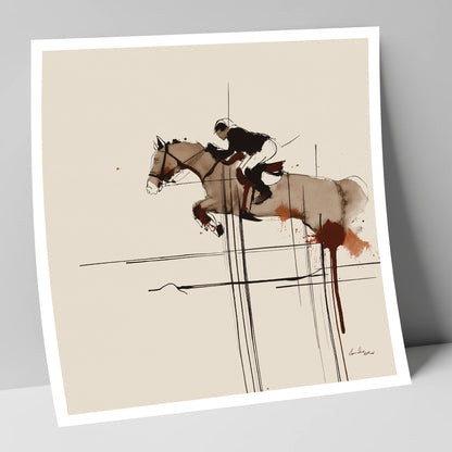 Precision and Flight show jumping horse art print
