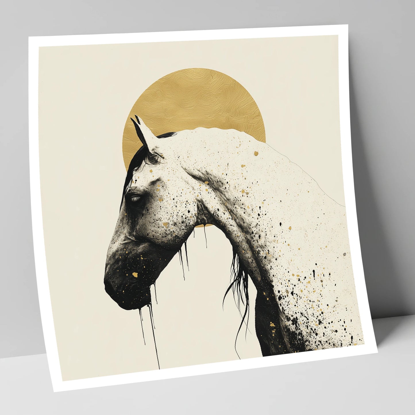 Gilded Equine Profile horse breed art print