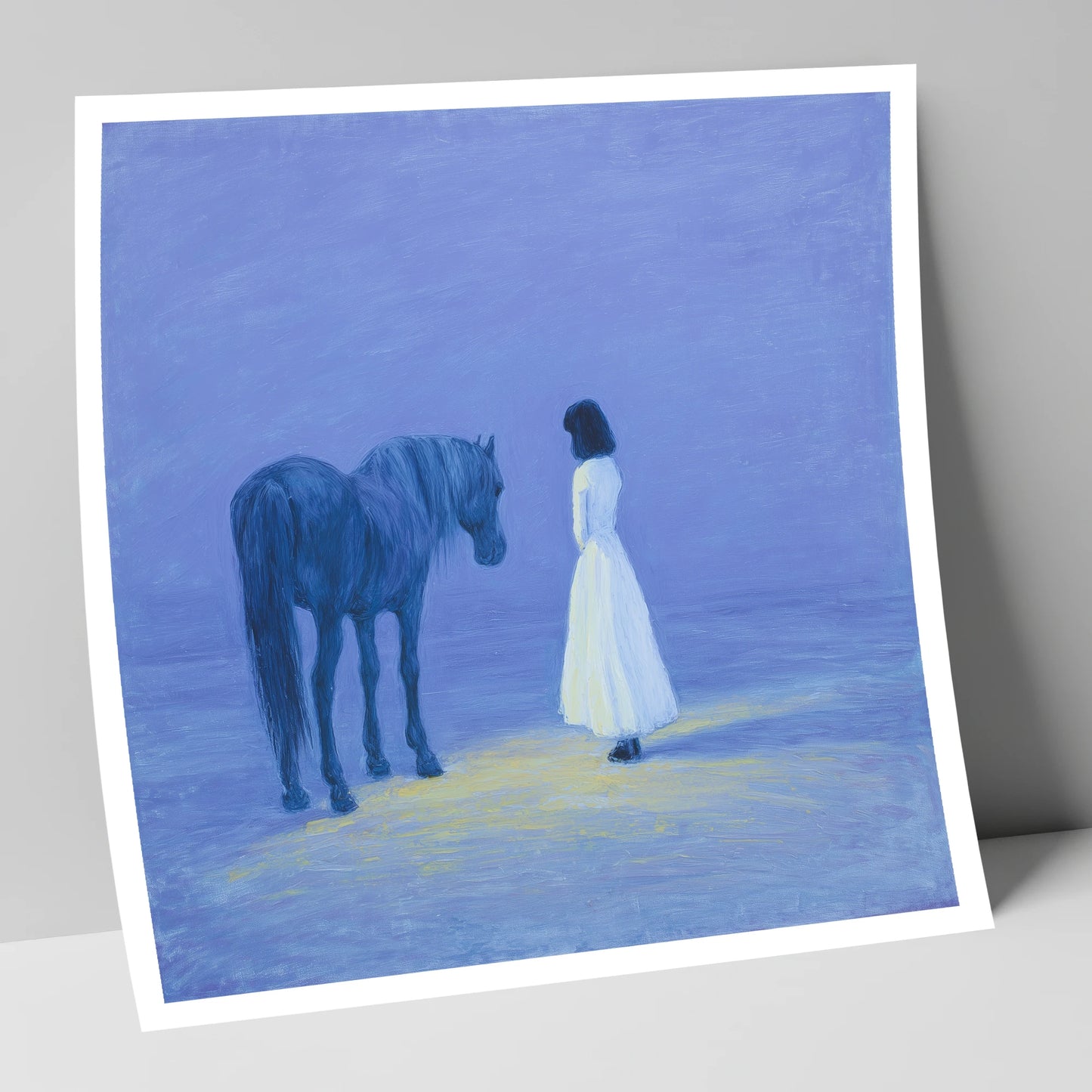 The Quiet Meeting horse & rider art print
