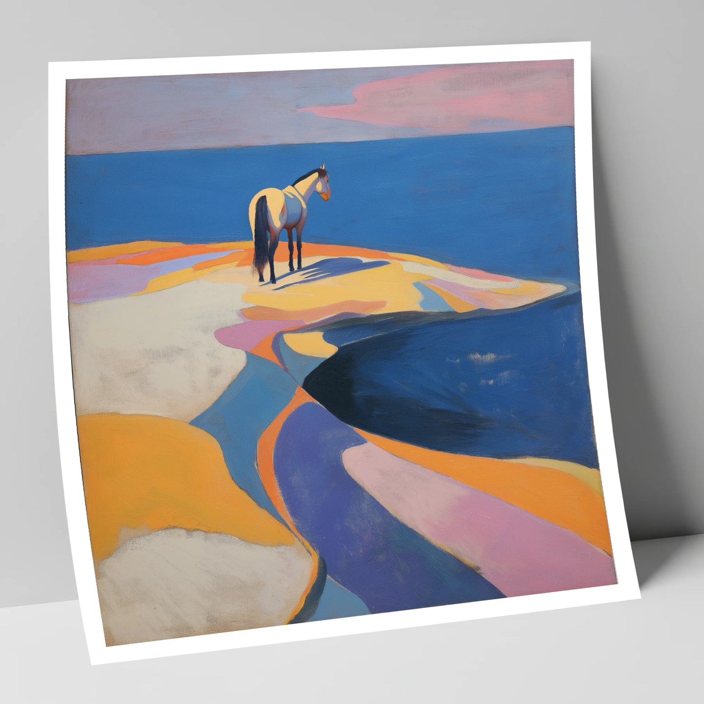 Sentinel by the Sea horse landscape art print