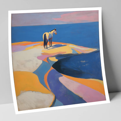 Sentinel by the Sea horse landscape art print