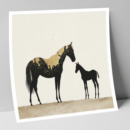 Gilded Bond mare & foal art print