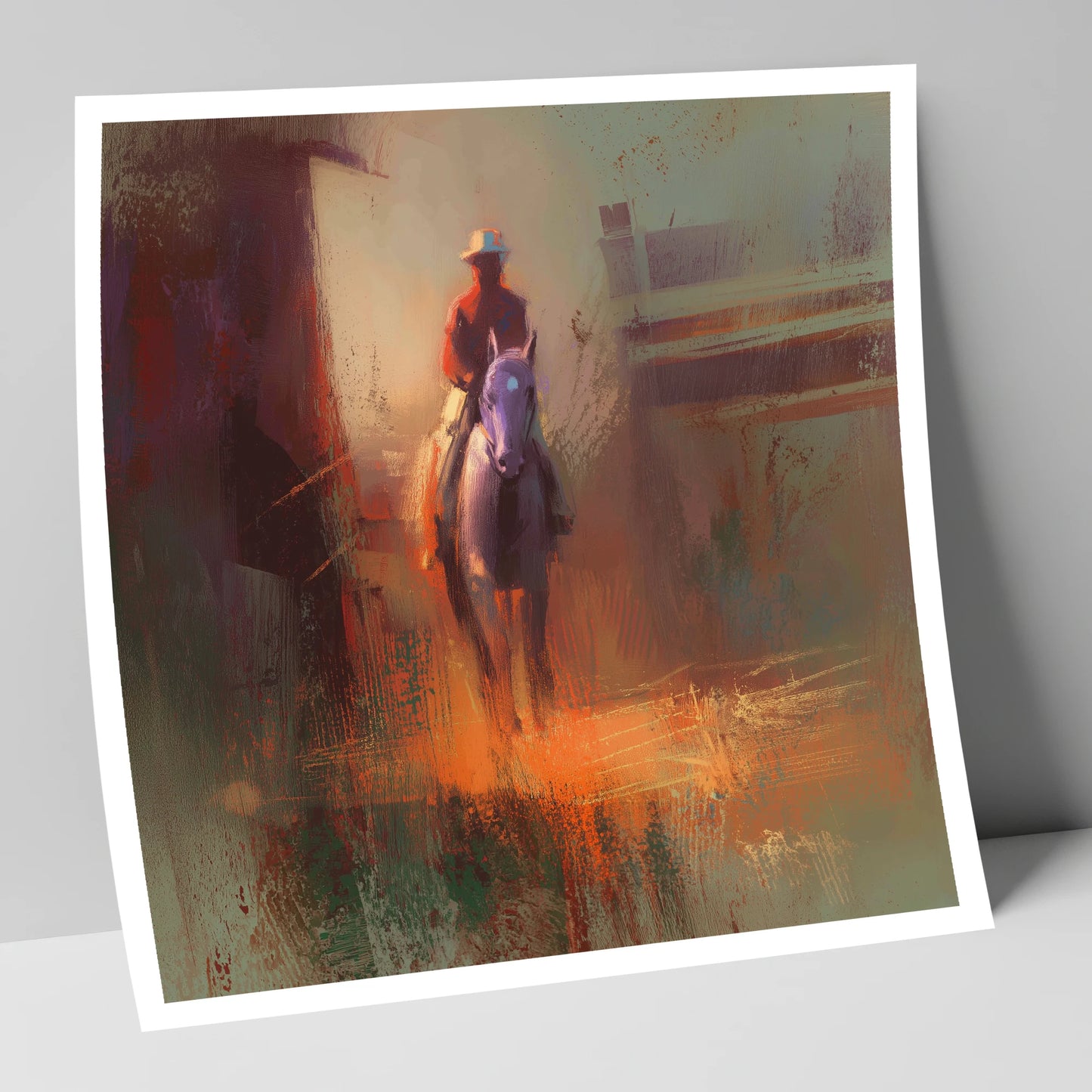 First Light Rider racing horse art print