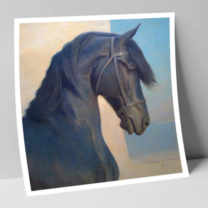 Noble Black Profile horse breed art print