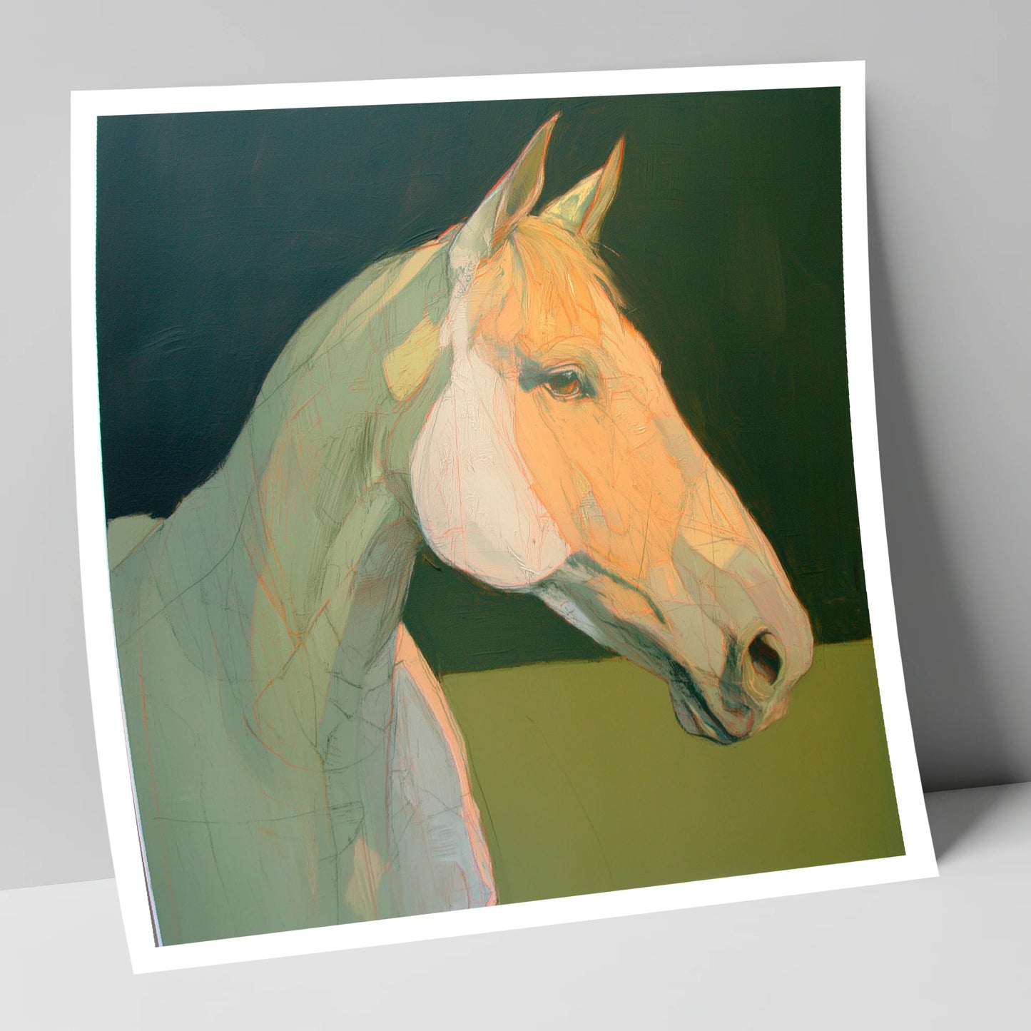 Serene Pastel Equine Profile horse portrait art print