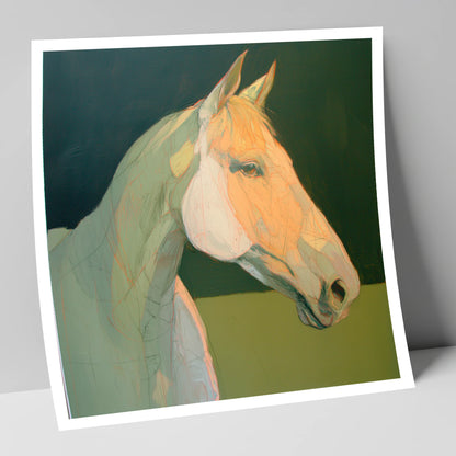 Serene Pastel Equine Profile horse portrait art print