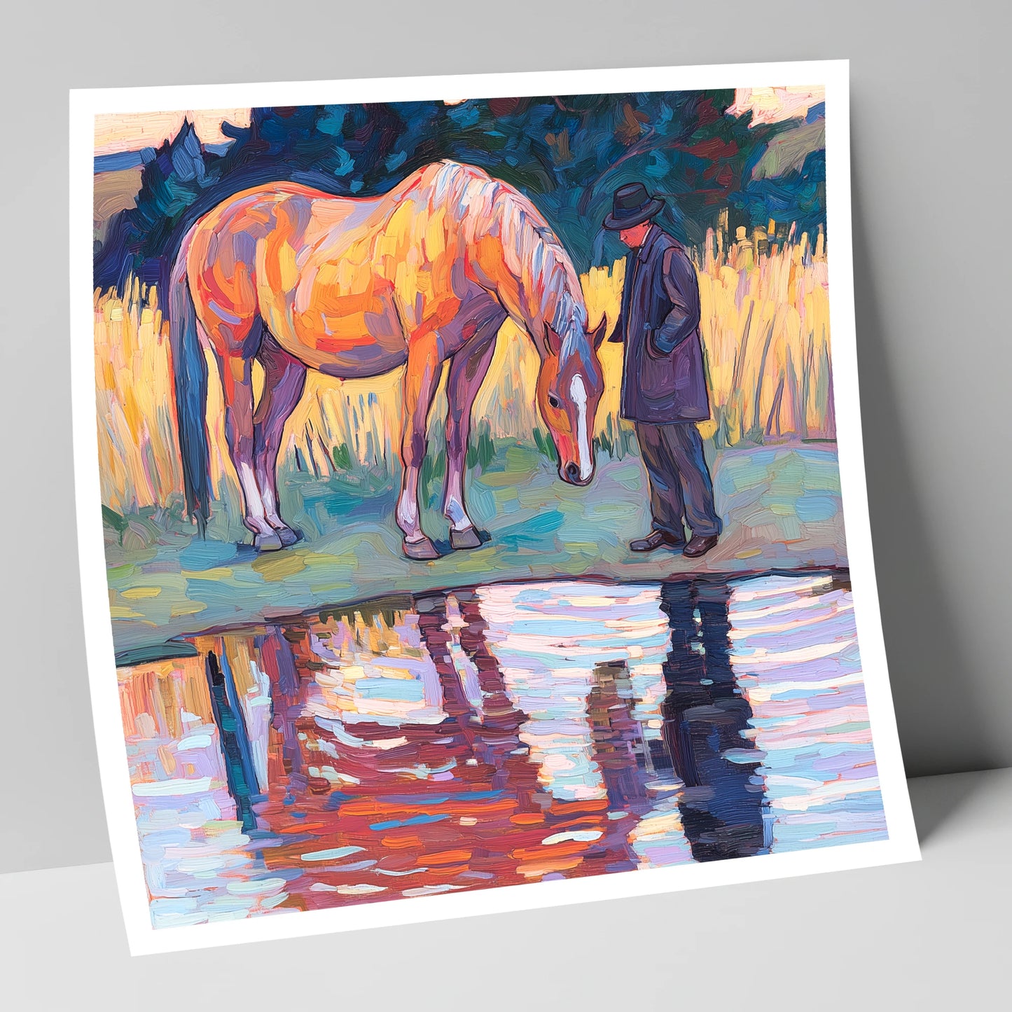 Quiet Reflections horse & rider art print