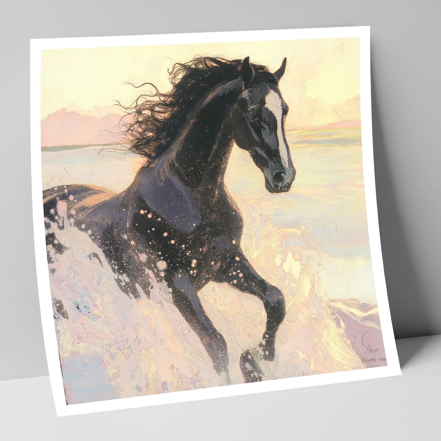 Ethereal Tide wild horses art print