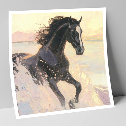 Ethereal Tide wild horses art print