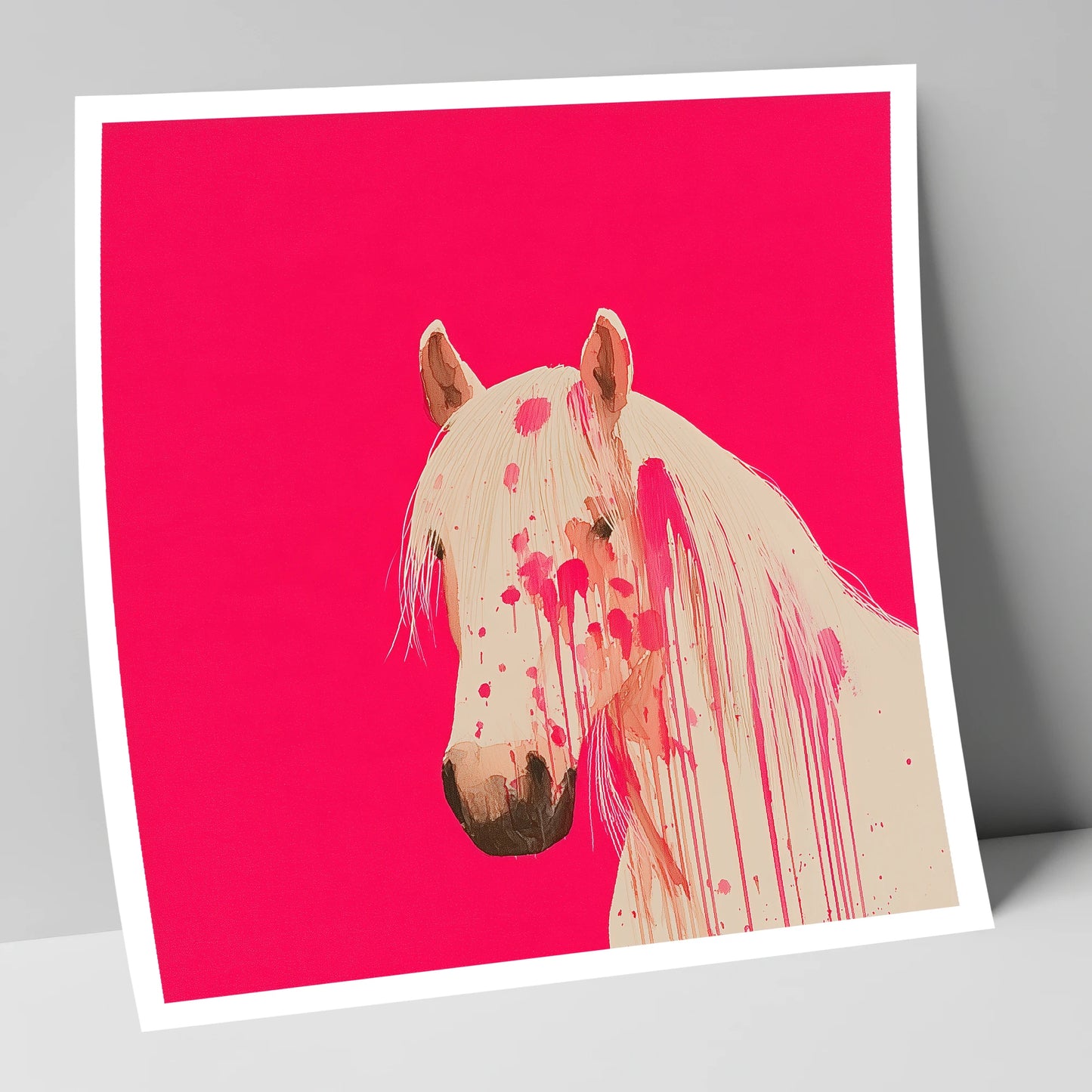 Modern Magenta Equine horse portrait art print