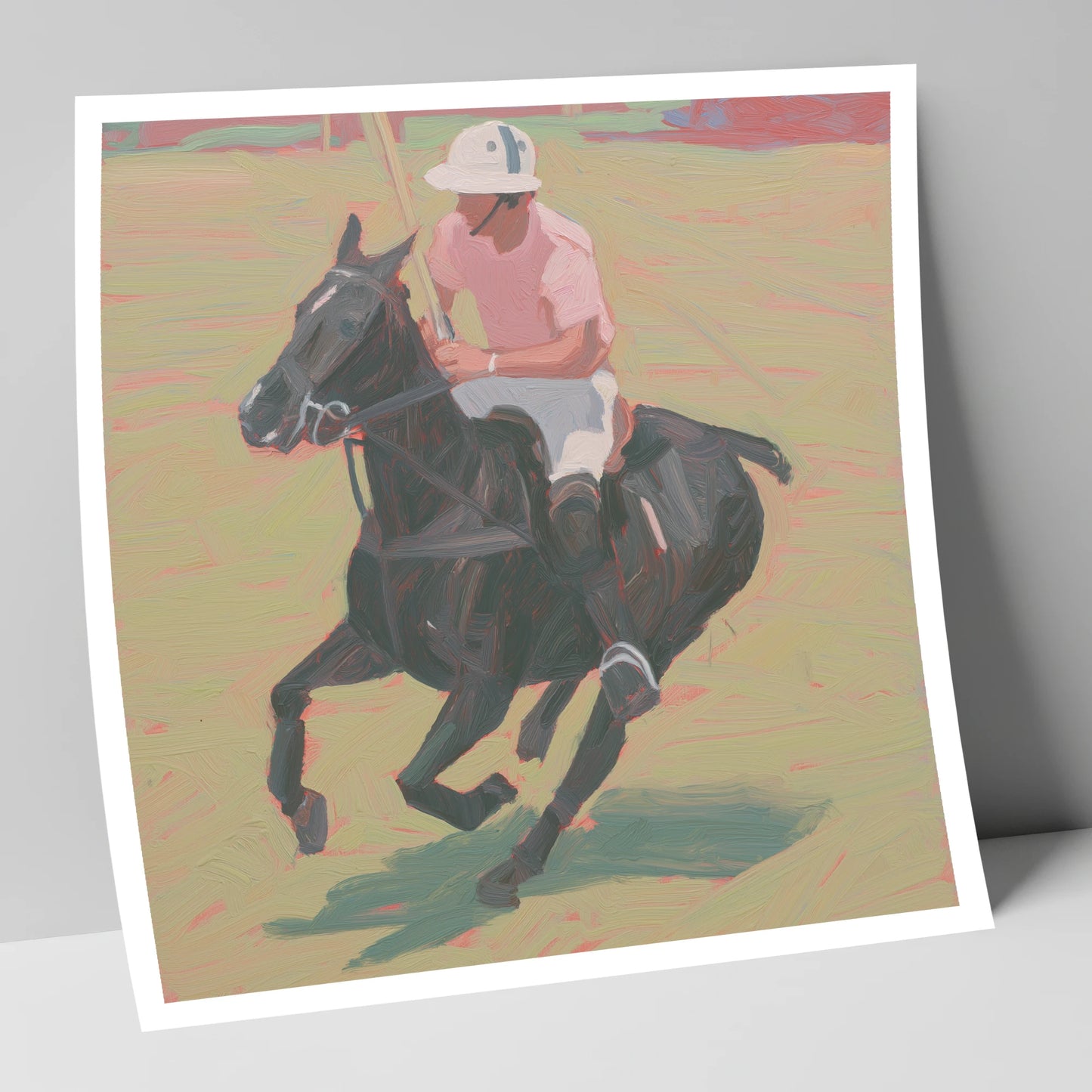 The Pink Chukka polo horse art print