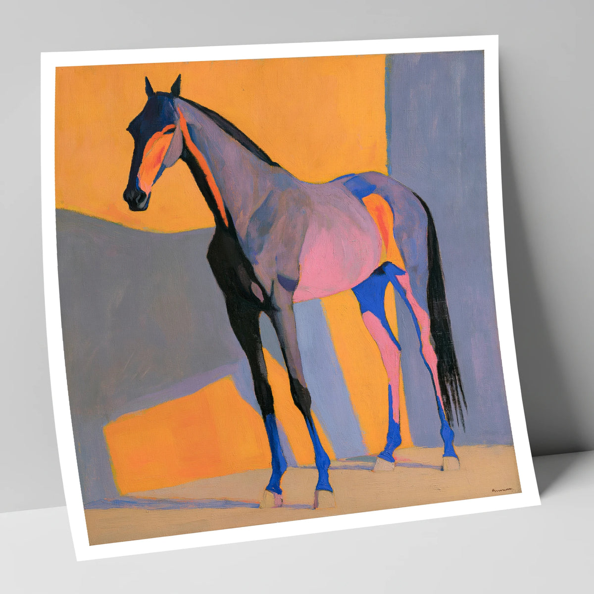 Vibrant Colour Block Horse horse breed art print
