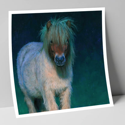 Shetland Pony in Moonlight horse breed art print