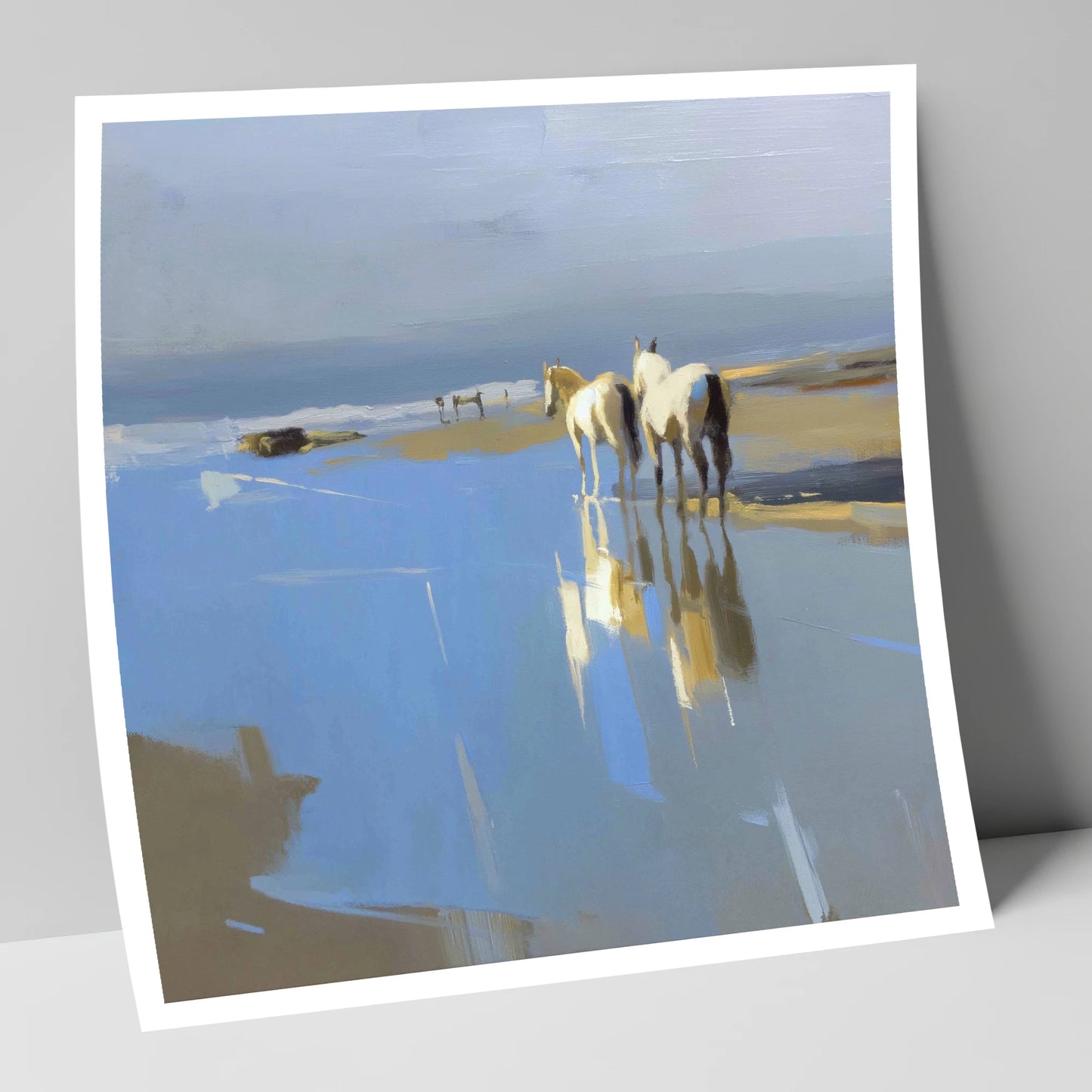 Sunlit Coastal Reflections horse landscape art print