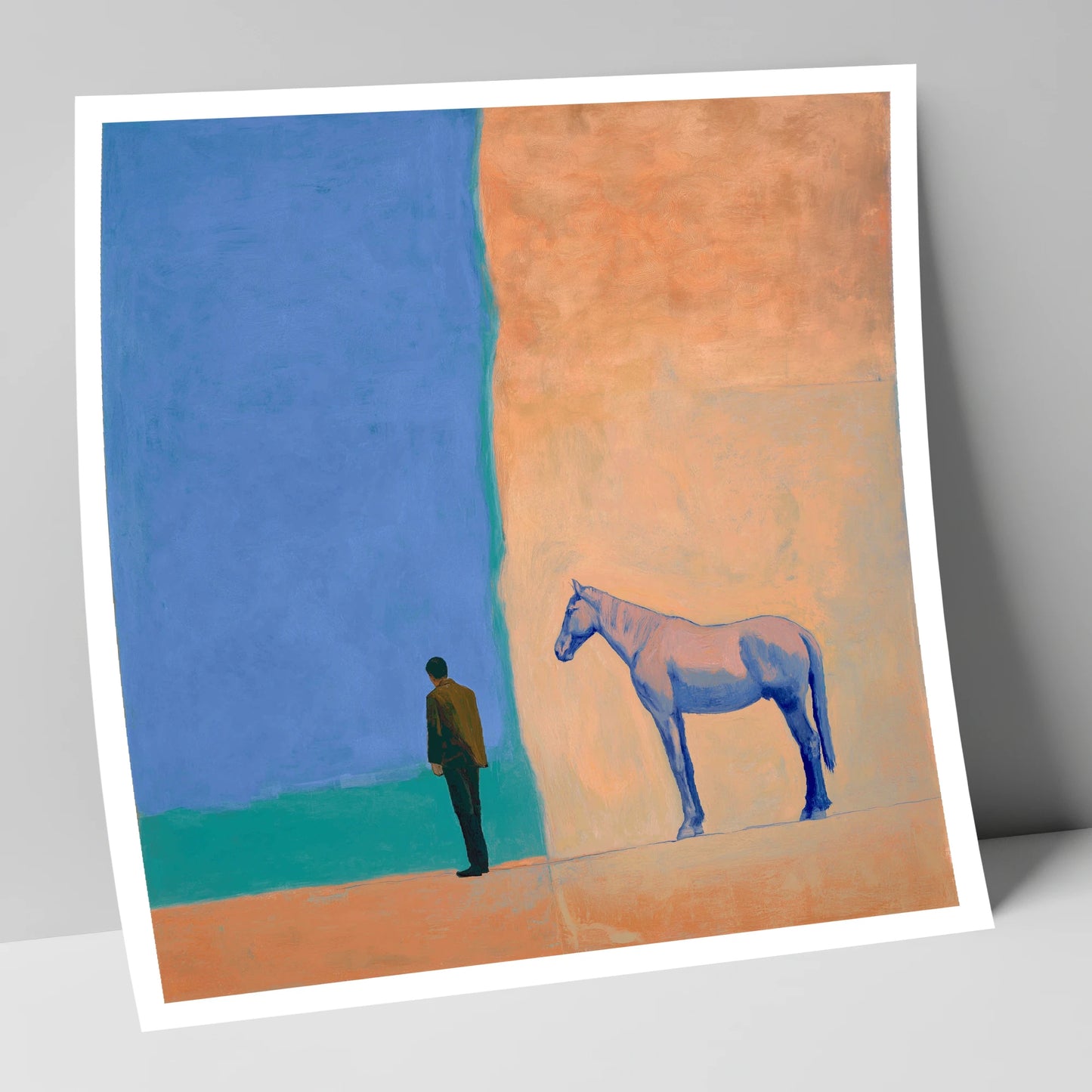 Between Blue and Sand horse & rider art print