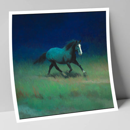 Midnight Canter horse landscape art print