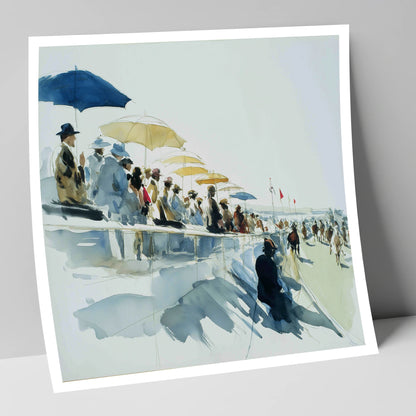 Gathering at the Rails racing horse art print
