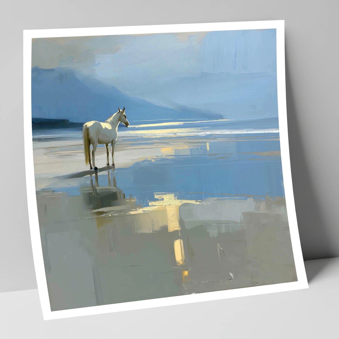 Solitary Coastal Gleam horse landscape art print