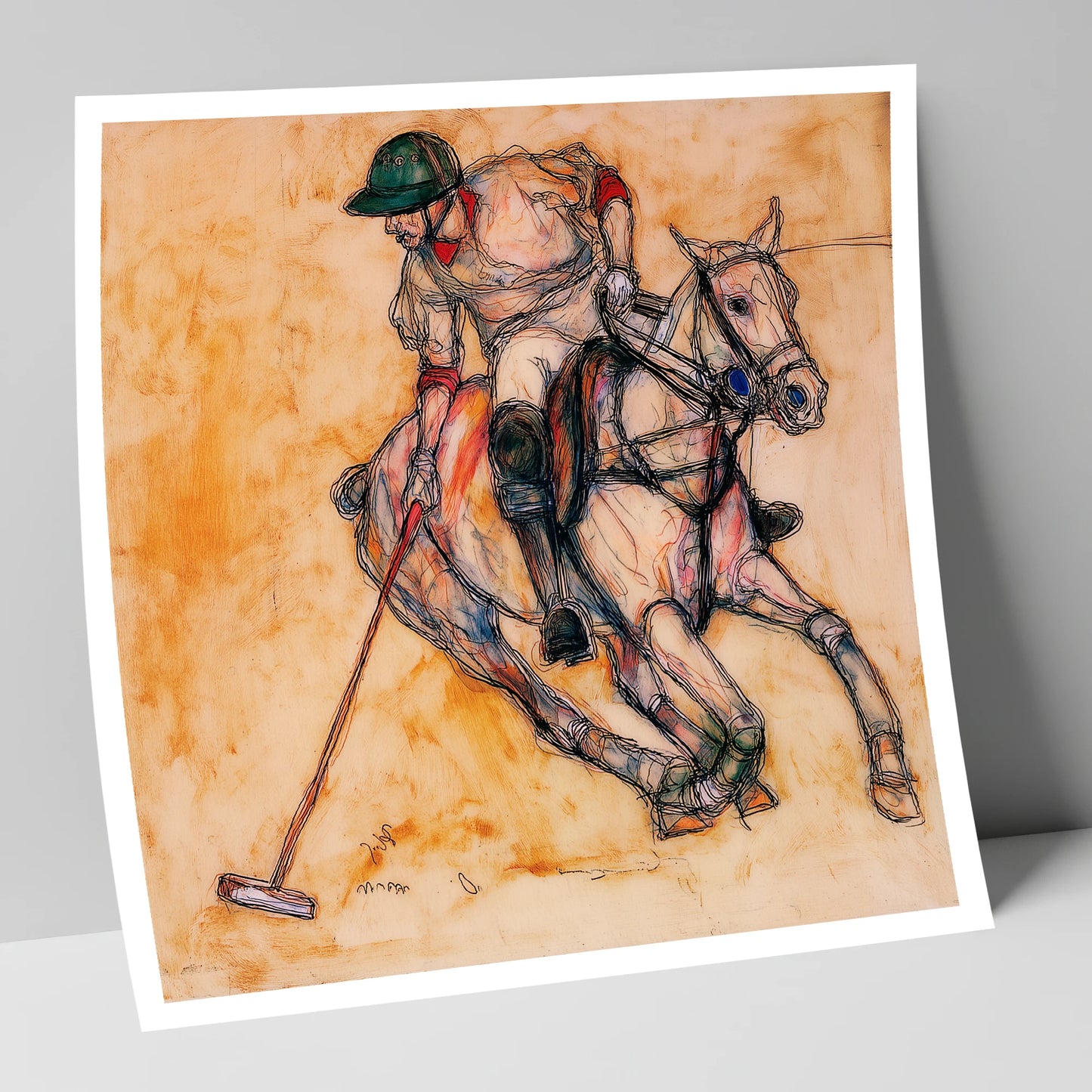 The Decisive Strike polo horse art print