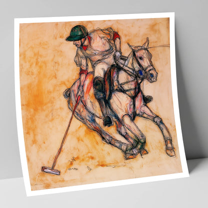 The Decisive Strike polo horse art print