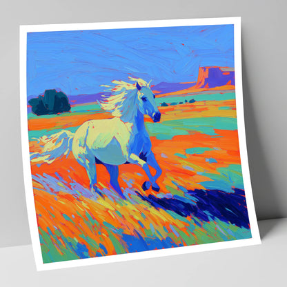 Vibrant Desert Canter wild horses art print