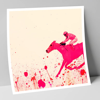 Velocity in Magenta racing horse art print