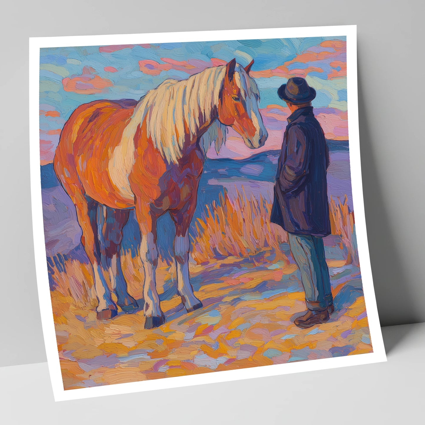 Golden Hour Harmony horse & rider art print