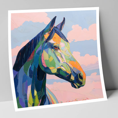 Prismatic Equine Spirit horse portrait art print