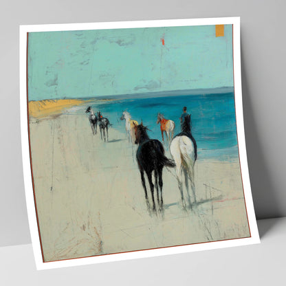 Turquoise Shore Hack horse landscape art print