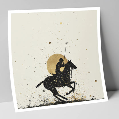 Golden Chukka Eclipse polo horse art print