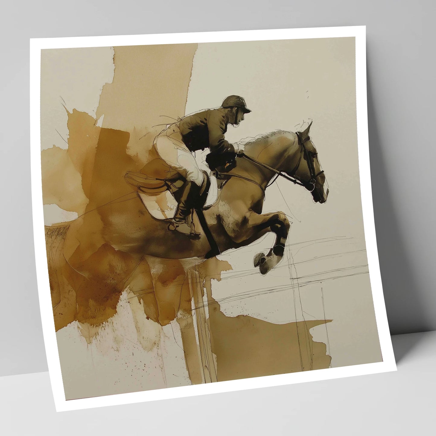 Moment of Suspension show jumping horse art print