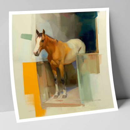 Vibrant Stable Doorway horse stable art print