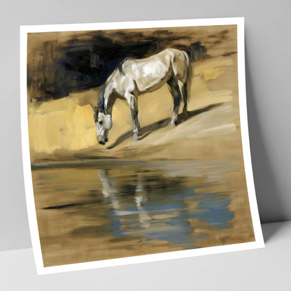 Quiet Waters Reflection horse landscape art print