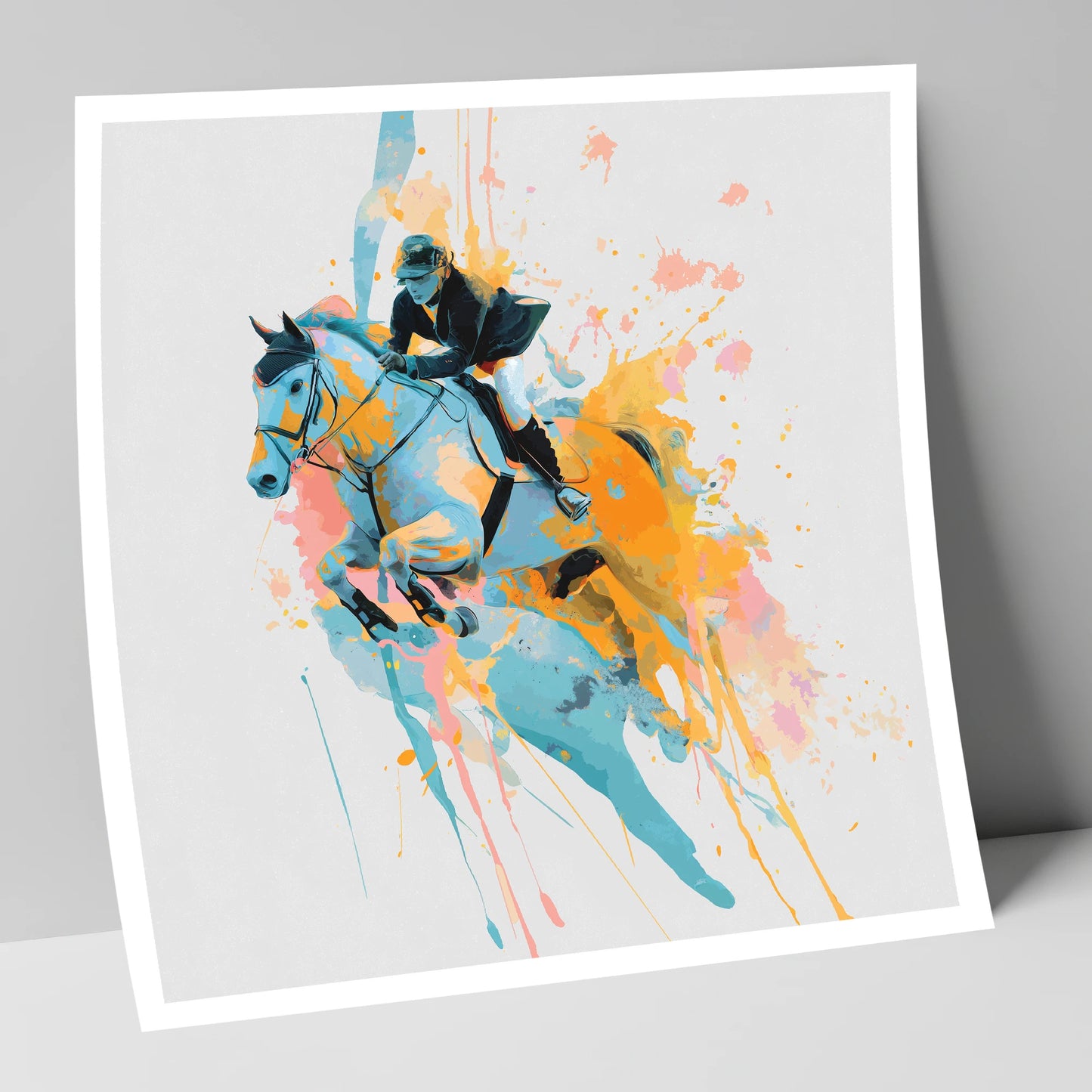 Airborne In Colour show jumping horse art print