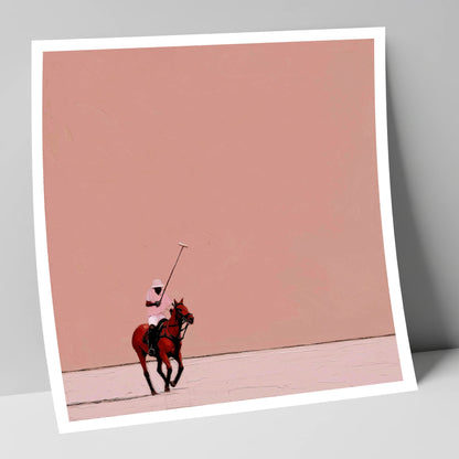 Dusty Rose Chukka polo horse art print