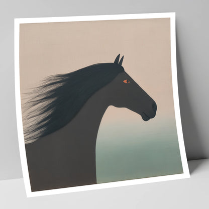 The Onyx Silhouette horse breed art print