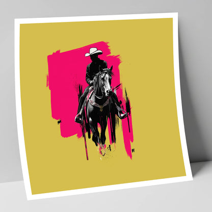 Magenta High Noon western horse art print