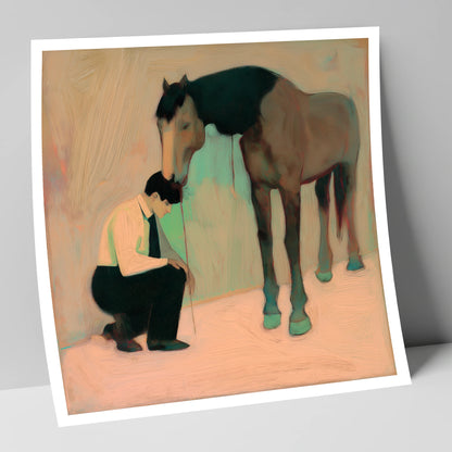 A Silent Understanding horse & rider art print