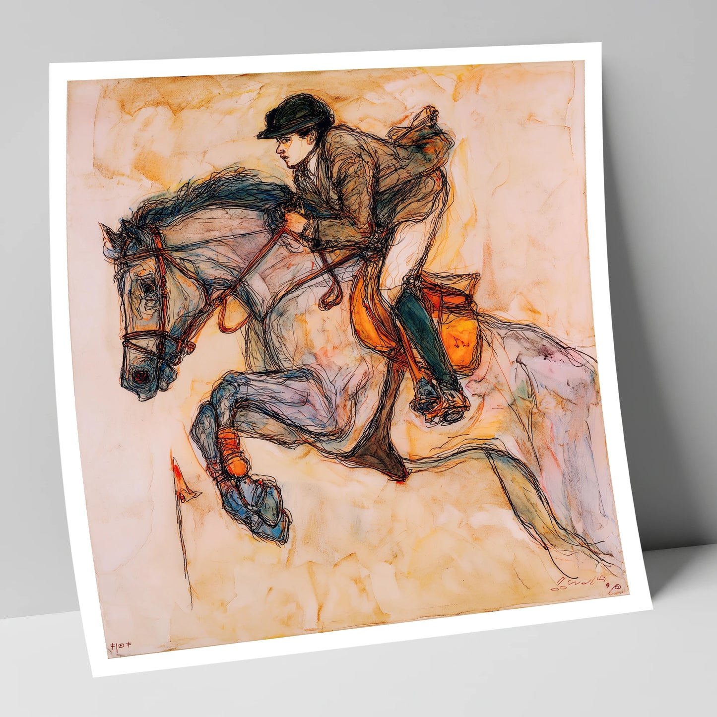 Suspended Momentum show jumping horse art print