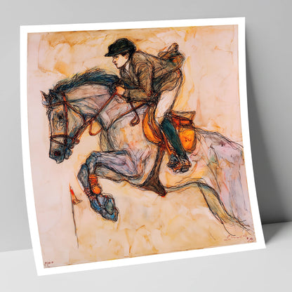 Suspended Momentum show jumping horse art print