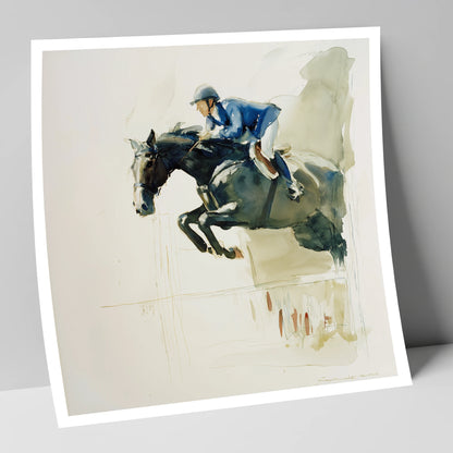 Suspended Grace show jumping horse art print
